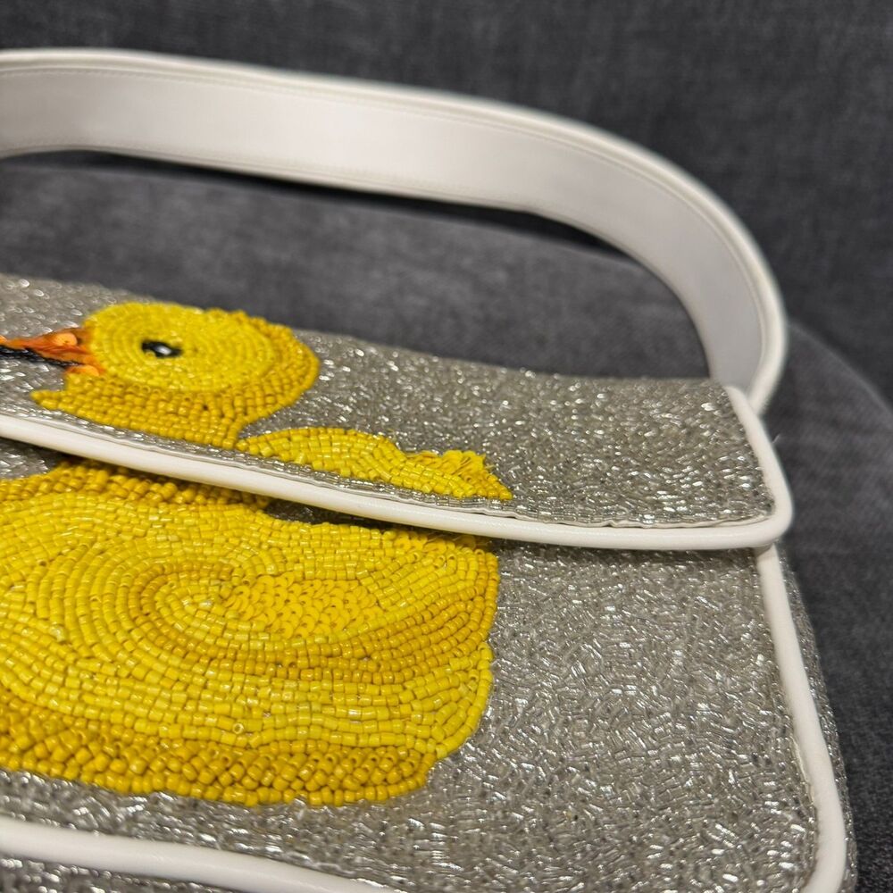 STAUD Tommy Beaded Floral Shoulder Bag Ducks Not in a Row - Picture 15 of 16